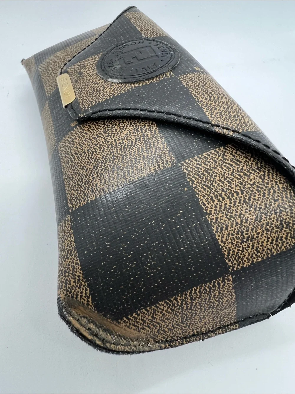 Fendi Eyewear Cases Lot Black FF Monogram & Brown Checkered Sunglasses Cases